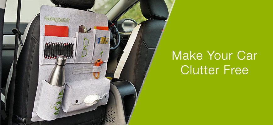 elegant car back seat organizer grey and green